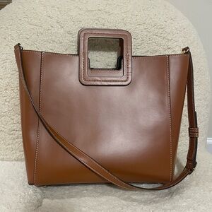 STAUD Brown Leather Tote Bag